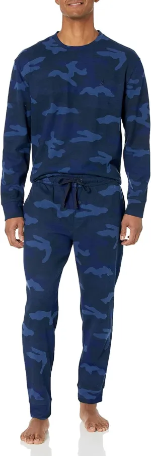Nautica Men's Waffle Printed Pajama Pant Set