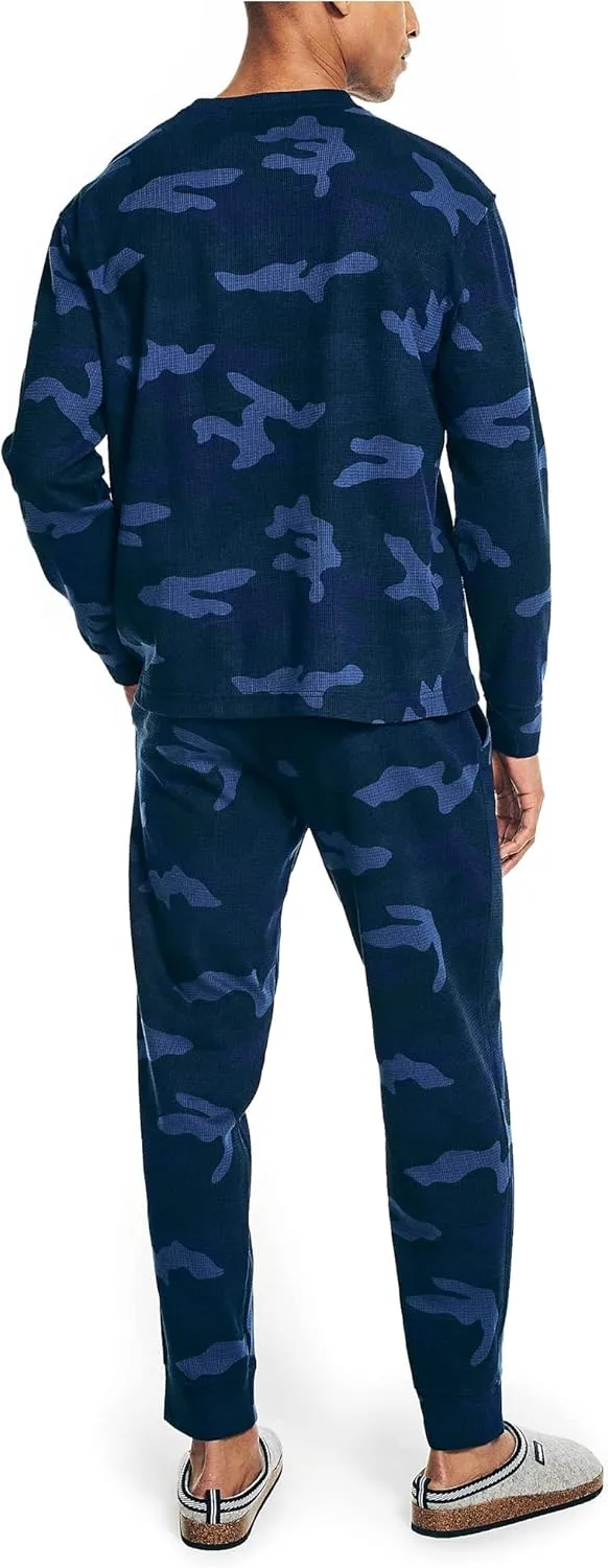 Nautica Men's Waffle Printed Pajama Pant Set