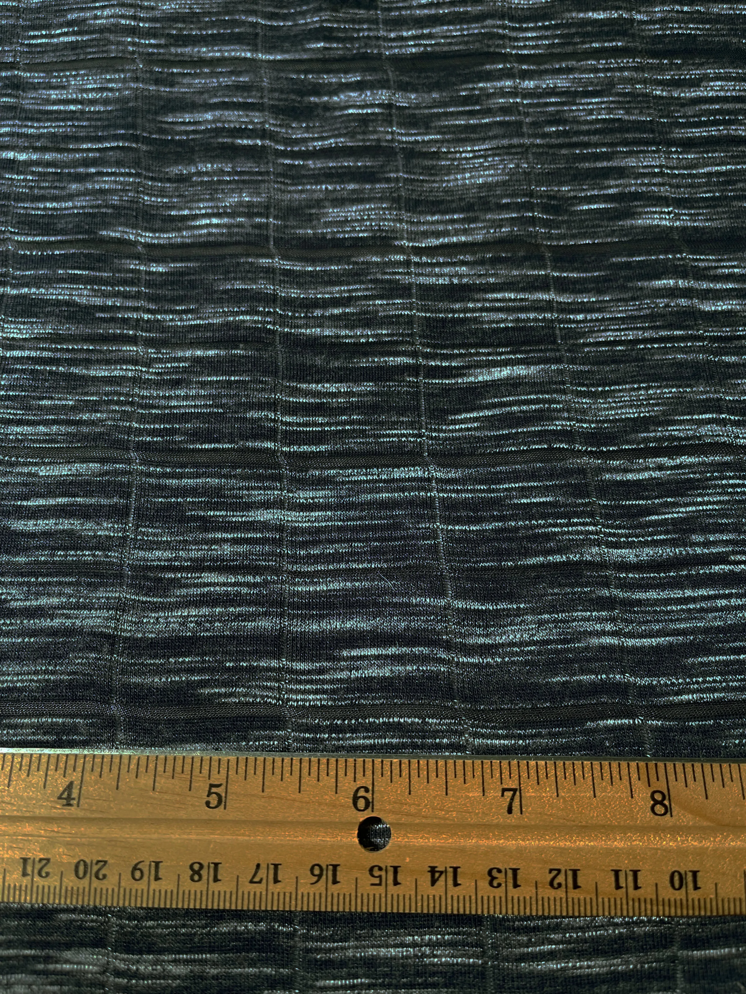 Navy Windowpane Burnout Jersey Knit Fabric