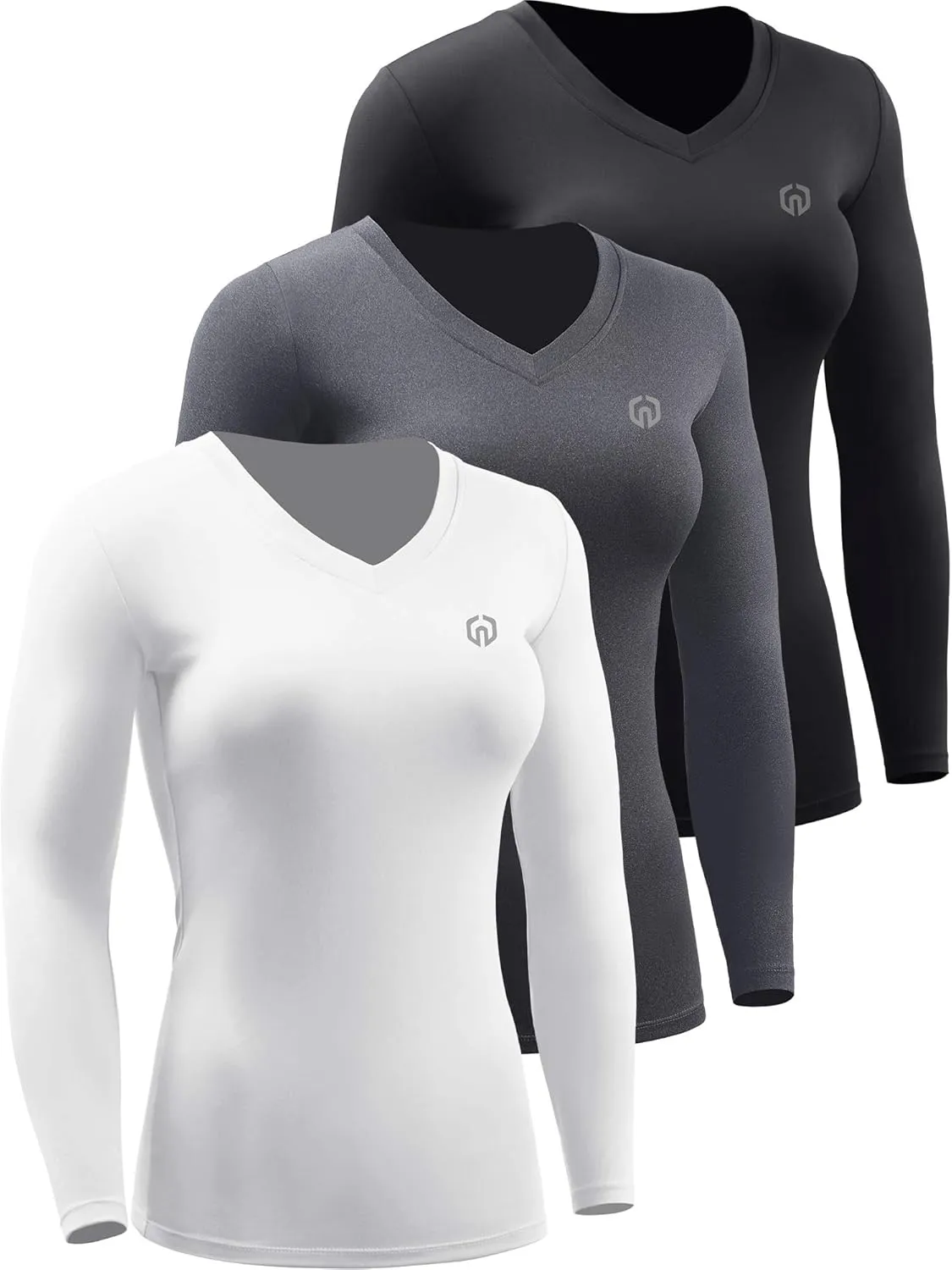 NELEUS Women's 3 Pack Compression Shirts Long Sleeve Yoga Athletic Running T Shirt