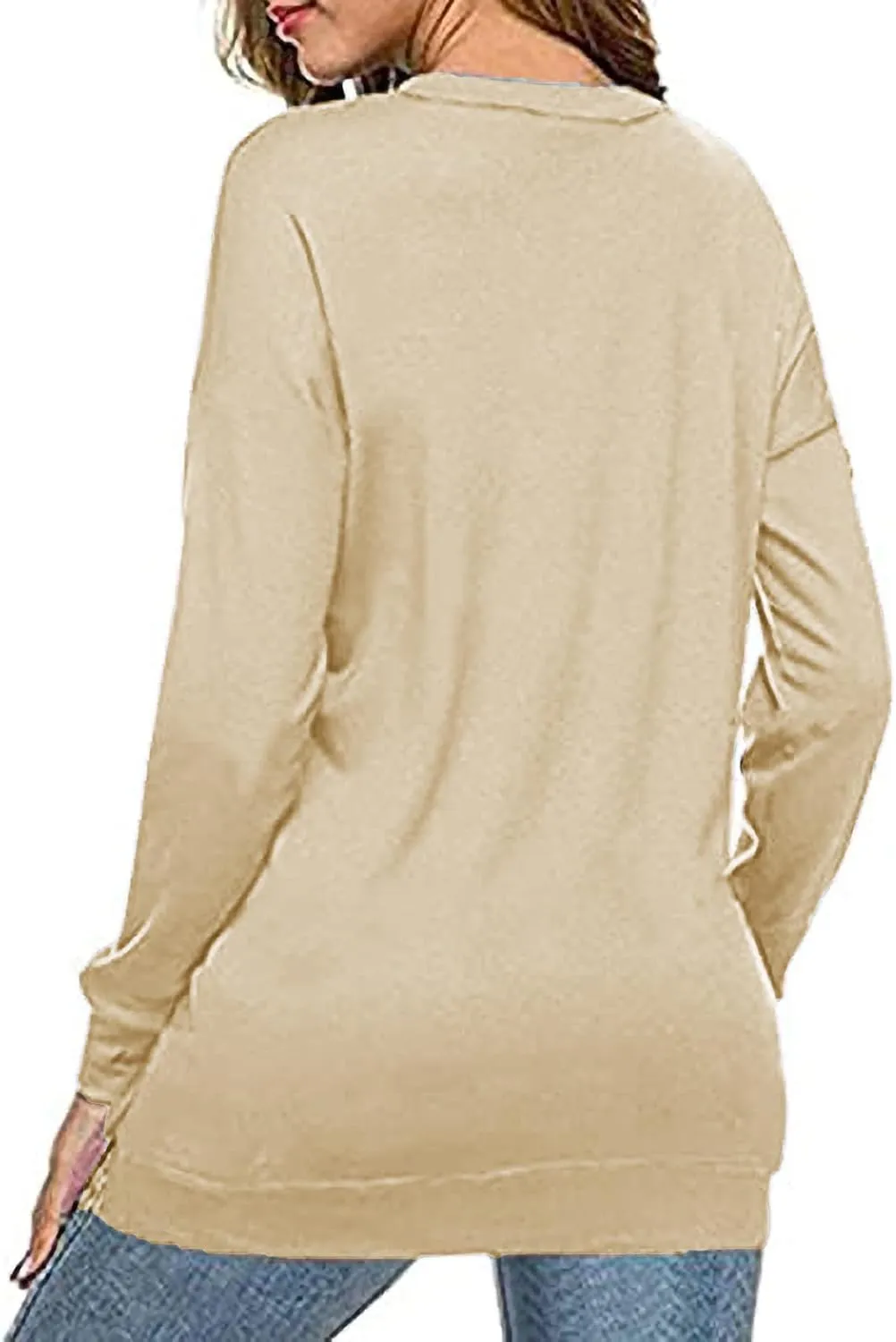 NEYOUQE Women Crewneck Pullover Sweatshirt Casual Fall Fashion Color Block Loose Long Sleeve Tops Plain Sweatshirts