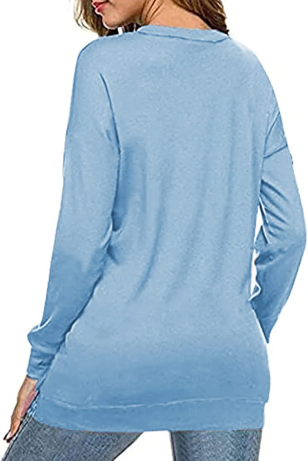 NEYOUQE Women Crewneck Pullover Sweatshirt Casual Fall Fashion Color Block Loose Long Sleeve Tops Plain Sweatshirts