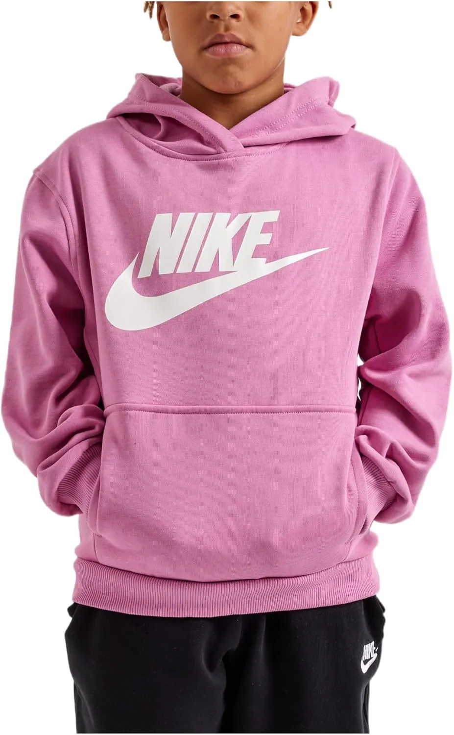 Nike Club Fleece Pullover Hoodie Grade-School (FD2988-646, Pink)