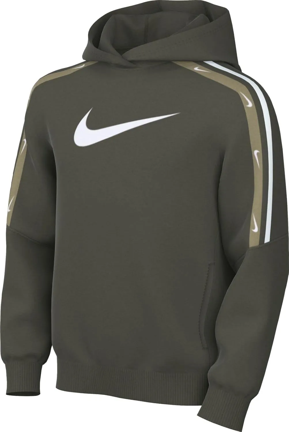 Nike Sportswear Club Big Kids' Pullover Knit Hoodie (FZ4907-325, Cargo Khaki)