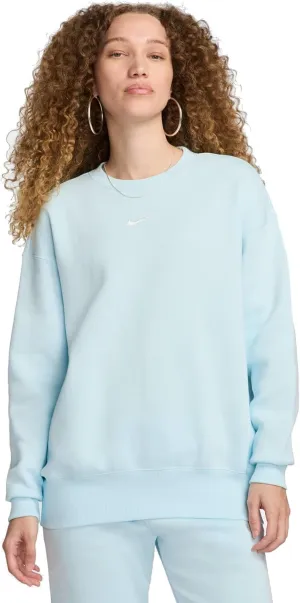 Nike Sportswear Phoenix Fleece Women's Oversized Crew-Neck Sweatshirt (DQ5733-474, Glacier Blue/Sail) Size X-Small