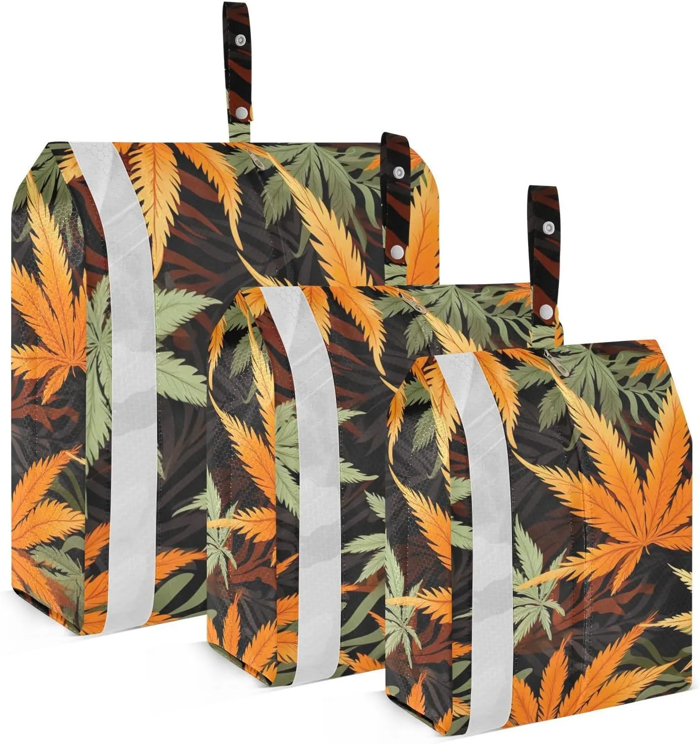 Orange Leaf Packing Cubes for Suitcases 3 Set Lightweight Compression Luggage Packing Organizers for Carry on Suitcase Travel Accessories Luggage Organizer Bags Set