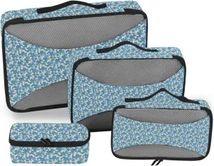 Packing Cube 4 Set Luggage Bags Organizers Packing Cubes for Travel Women Oacking Cubes Folkloric Flowers