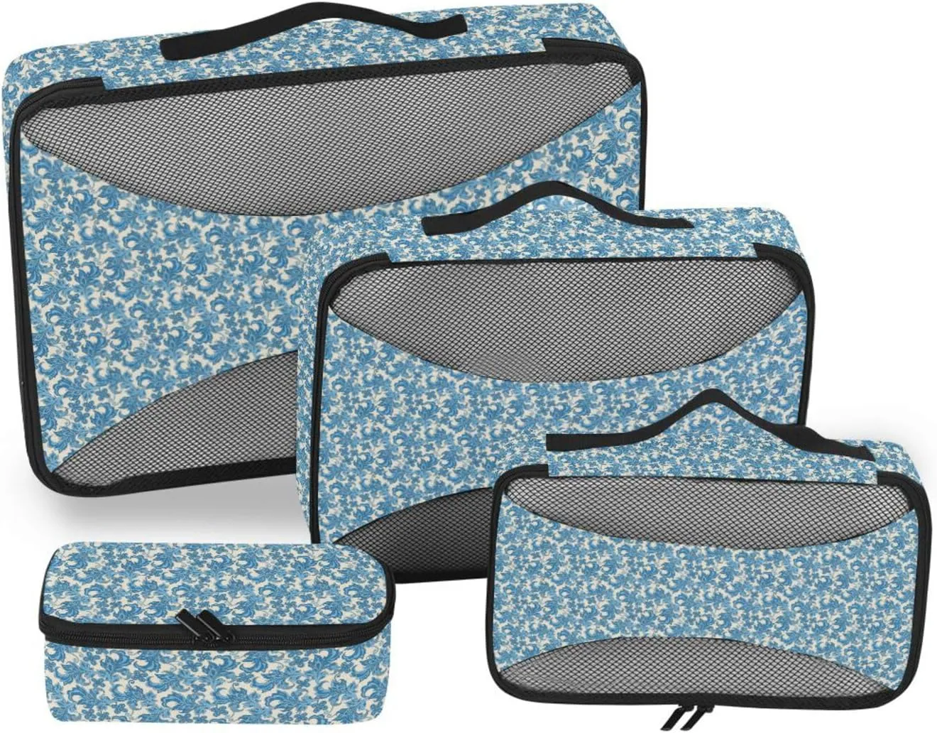 Packing Cube 4 Set Luggage Bags Organizers Packing Cubes for Travel Women Oacking Cubes Folkloric Flowers