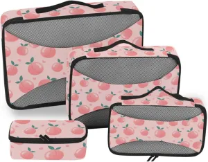 Packing Cube Set of 4 Luggage Cubes for Packing Luggage Packing Cubes for Travel Packing Cubea Cute Pink Peach