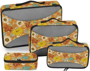 Packing Cubes 4 Set Luggage Packing Cubes Travel Cube Packing Cunes Fall Sunflowers