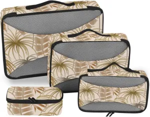 Packing Cubes for Suitcases 4 Set Luggage Cubes Travel Cubes for Packing Carry on Bag Packing Cubs Exotic Plant Tropical