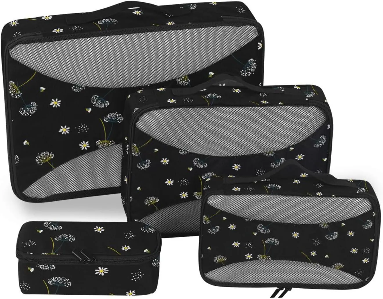 Packing Cubes for Suitcases Set of 4 Luggage Packing Cubes Travel Organizers Packing Cubed Dandelion Floral
