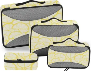 Packing Cubes for Travel 4 Set Luggage Organizers for Suitcase Suitcase Packing Cubes Packing Cubs Lemon White