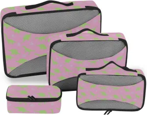 Packing Cubes for Travel 4 Set Suitcase Organizer Bags Travel Bag Organizer for Luggage Oacking Cubes Pink Dinosaurs