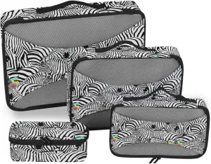 Packing Cubes for Travel Set of 4 Luggage Organizer Bags Packing Cubes for Luggage Packimg Cubes Seamless Zebras