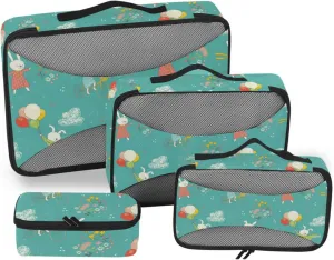 Packing Cubes for Travel Set of 4 Luggage Organizers for Suitcase Travel Organizers Paxking Cubes Cute Bunny