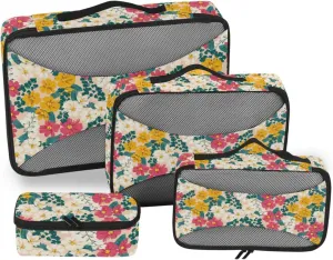 Packing Cubes Set of 4 Suitcase Organizer Bags Packing Cubes Travel Packing Cubs Spring Meadow Flower