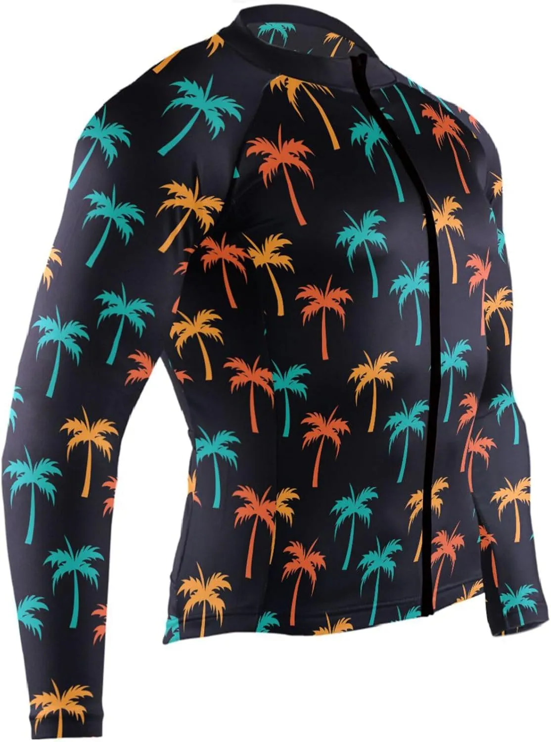 Palm Trees Men's Cycling Jersey Moisture Wicking and Breathable Quick Dry with 3 Rear Pockets