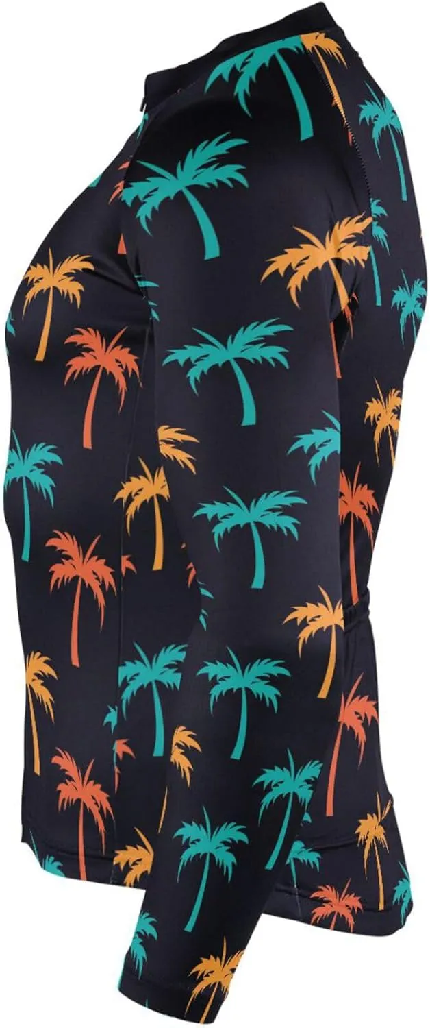 Palm Trees Men's Cycling Jersey Moisture Wicking and Breathable Quick Dry with 3 Rear Pockets