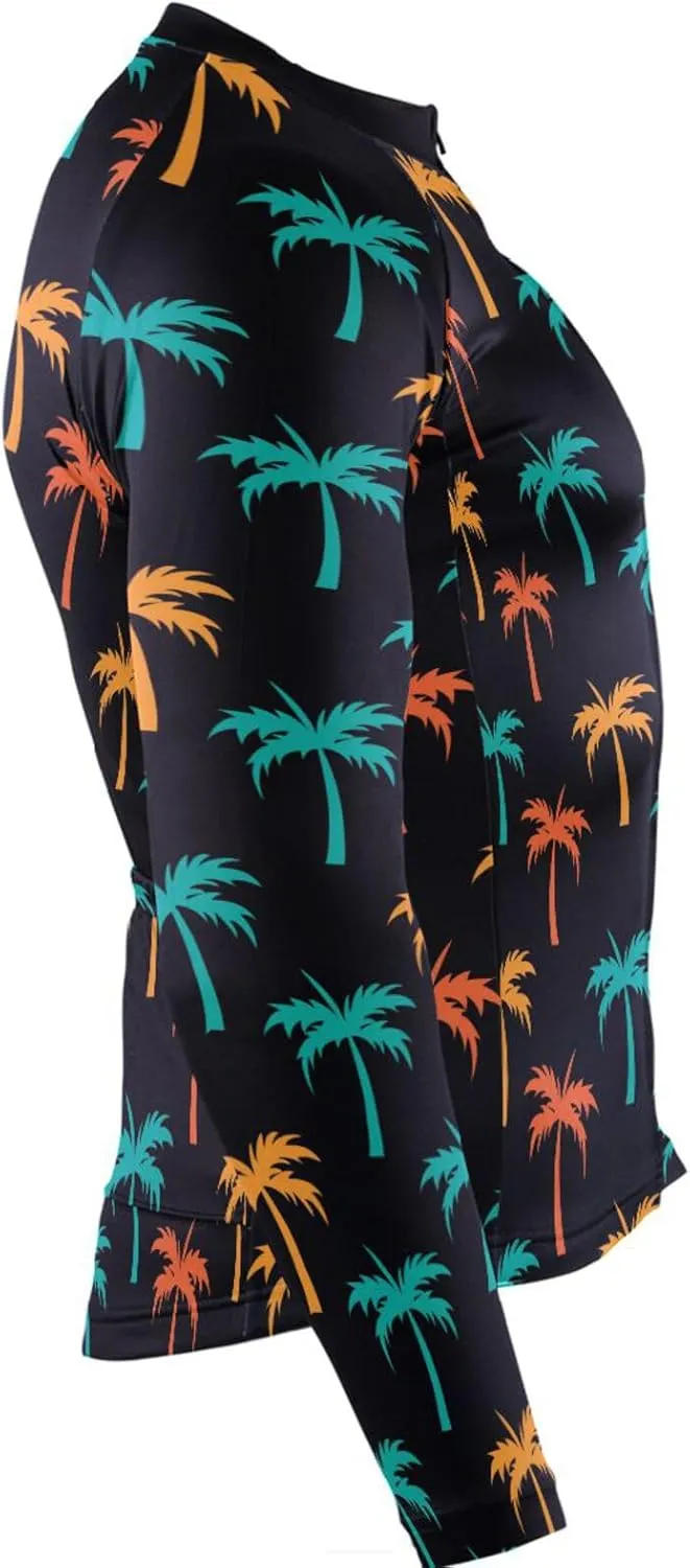 Palm Trees Men's Cycling Jersey Moisture Wicking and Breathable Quick Dry with 3 Rear Pockets