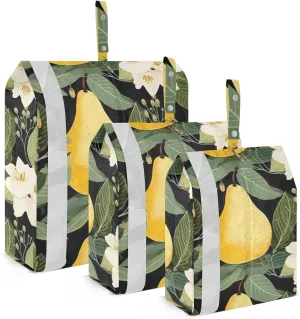 Pear Flower Leave Packing Cubes for Suitcases 3 Set Compression Lightweight Luggage Packing Organizers for Carry on Suitcase Travel Essentials Luggage Organizer Bags Set