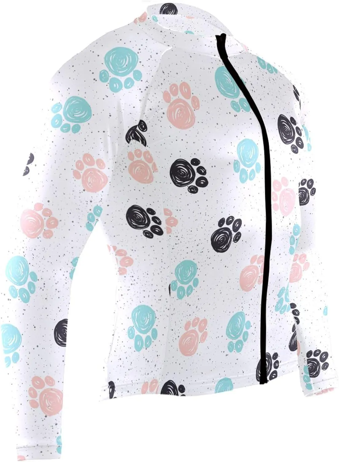 Pet Paw Print Men's Cycling Jersey Moisture Wicking and Breathable Quick Dry with 3 Rear Pockets