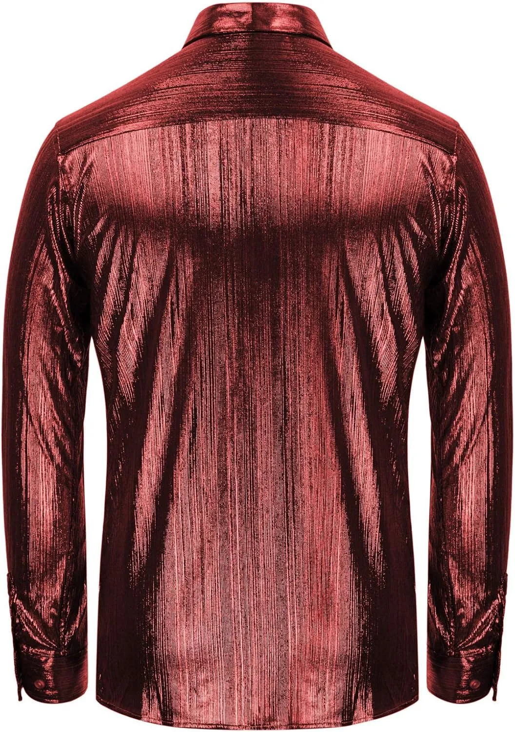 PJ PAUL JONES Men's 70s Disco Shirts Luxury Metallic Sequins Button Down Long Sleeve Party Shirt Nightclub Costume Tops