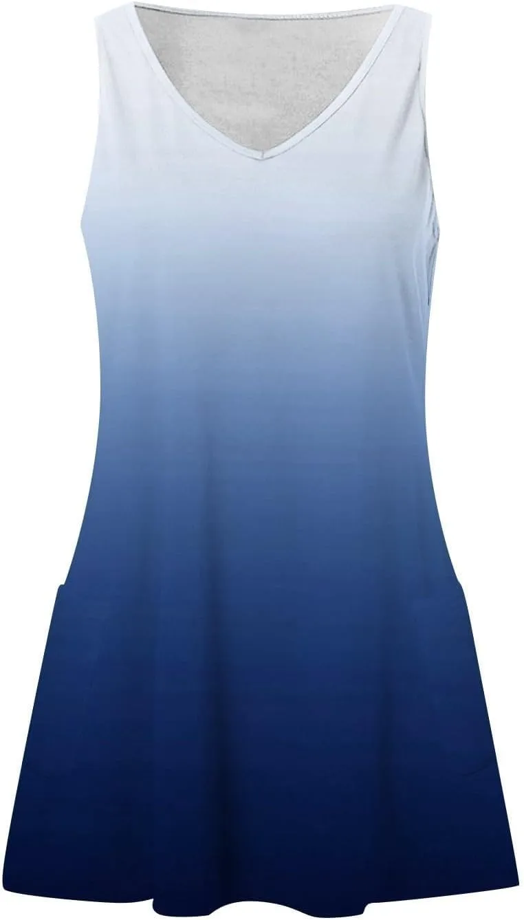 Plus Size Summer Dresses for Curvy Women Flowy Loose Fit Dress with Pocket