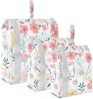 Poppy Flower Colorful Packing Cubes for Suitcases 3 Set Compression Lightweight Luggage Packing Organizers for Carry on Suitcase Travel Essentials Luggage Organizer Bags Set