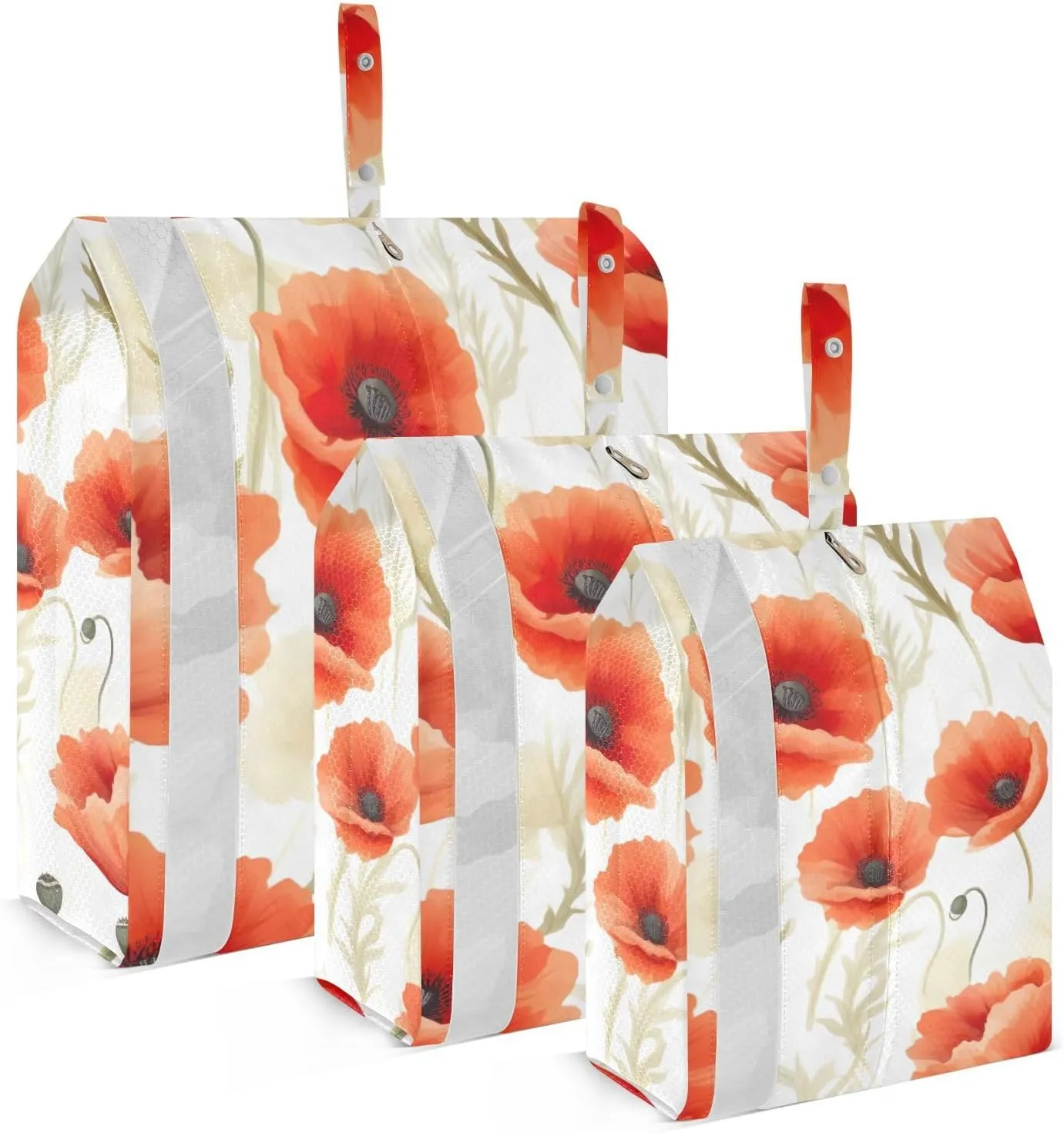 Poppy Flower Red Packing Cubes for Suitcases 3 Set Compression Lightweight Luggage Packing Organizers for Carry on Suitcase Travel Accessories Luggage Organizer Bags Set