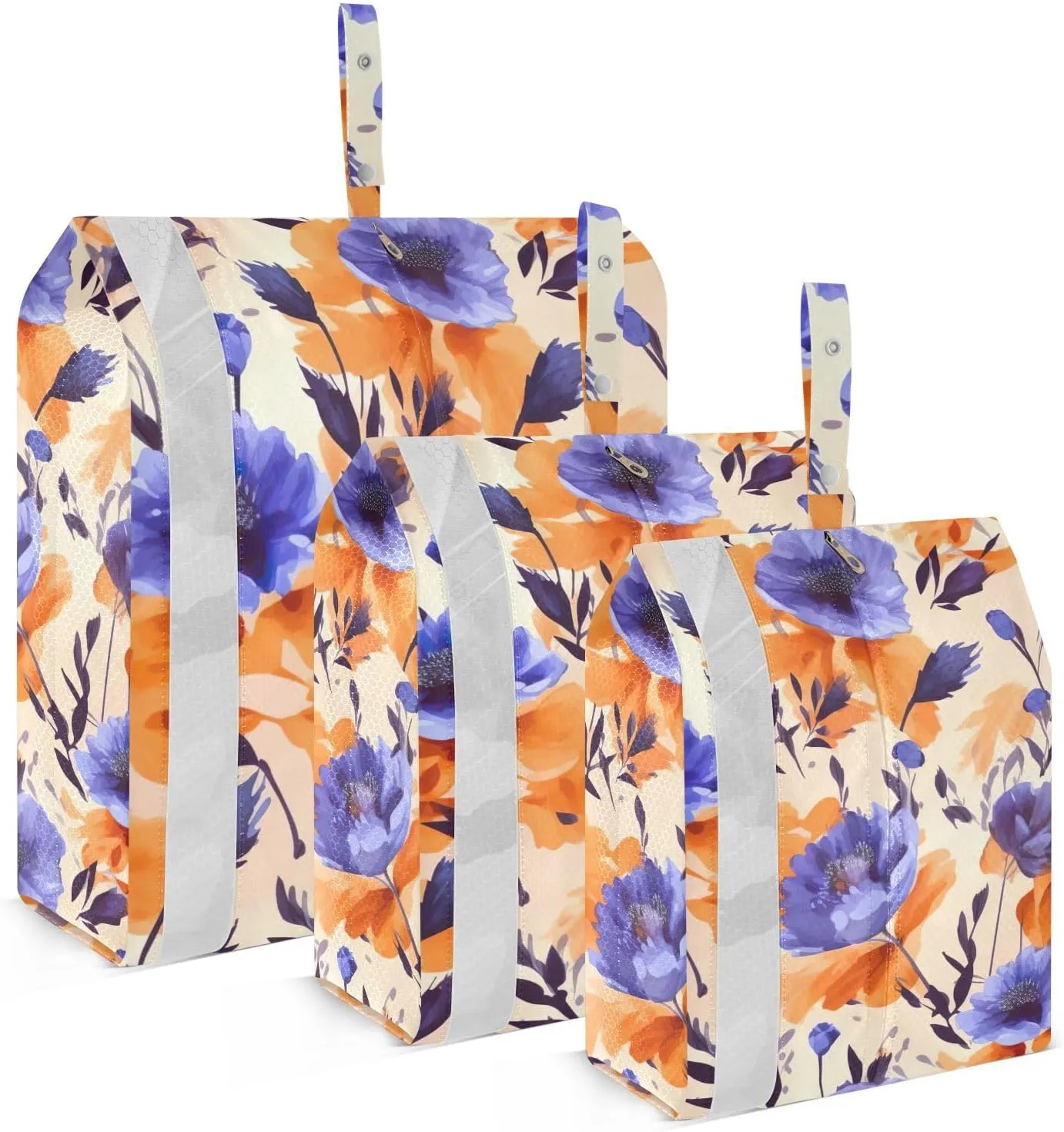 Poppy Spring Packing Cubes for Suitcases 3 Set Lightweight Compression Luggage Packing Organizers for Carry on Suitcase Travel Accessories Luggage Organizer Bags Set