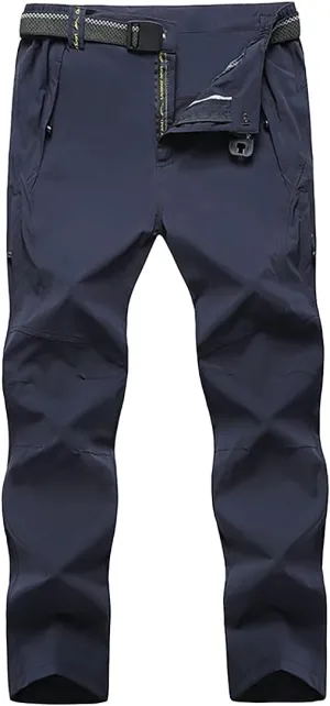 Quick Dry Hiking Cargo Pants Men's Outdoor Casual Workout Strech Breathable Pant with Multi-Pocket (No Belt)
