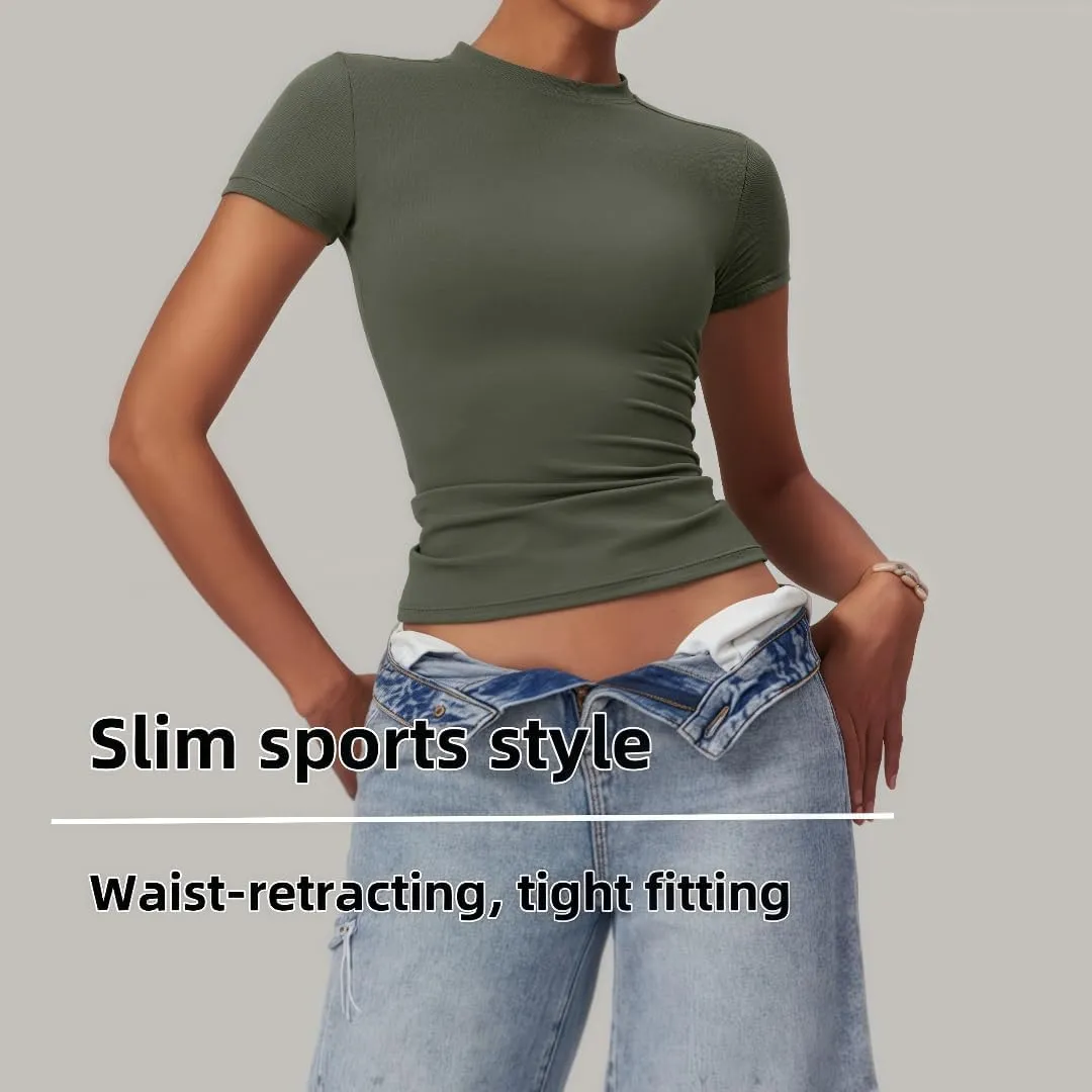 Quick-Dry Sports T-Shirt,Women's Workout Top for Yoga,Running and Gym,Breathable Athletic Tee