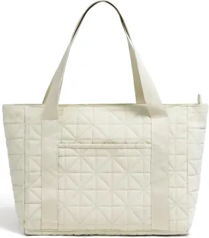 Quilted Tote Bag for Women, Lightweight Puffy Shoulder Bag, Breathable Strap, Magnetic Pocket, Tablet Purse for Work, Travel