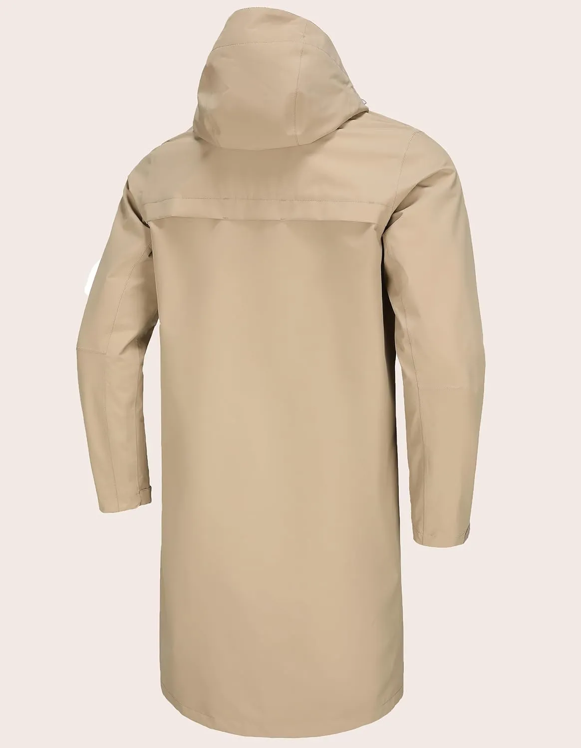 Rain Jacket Men,Waterproof Breathable Long Raincoat with Hood Mesh Lining,Windbreaker for outdoor activities