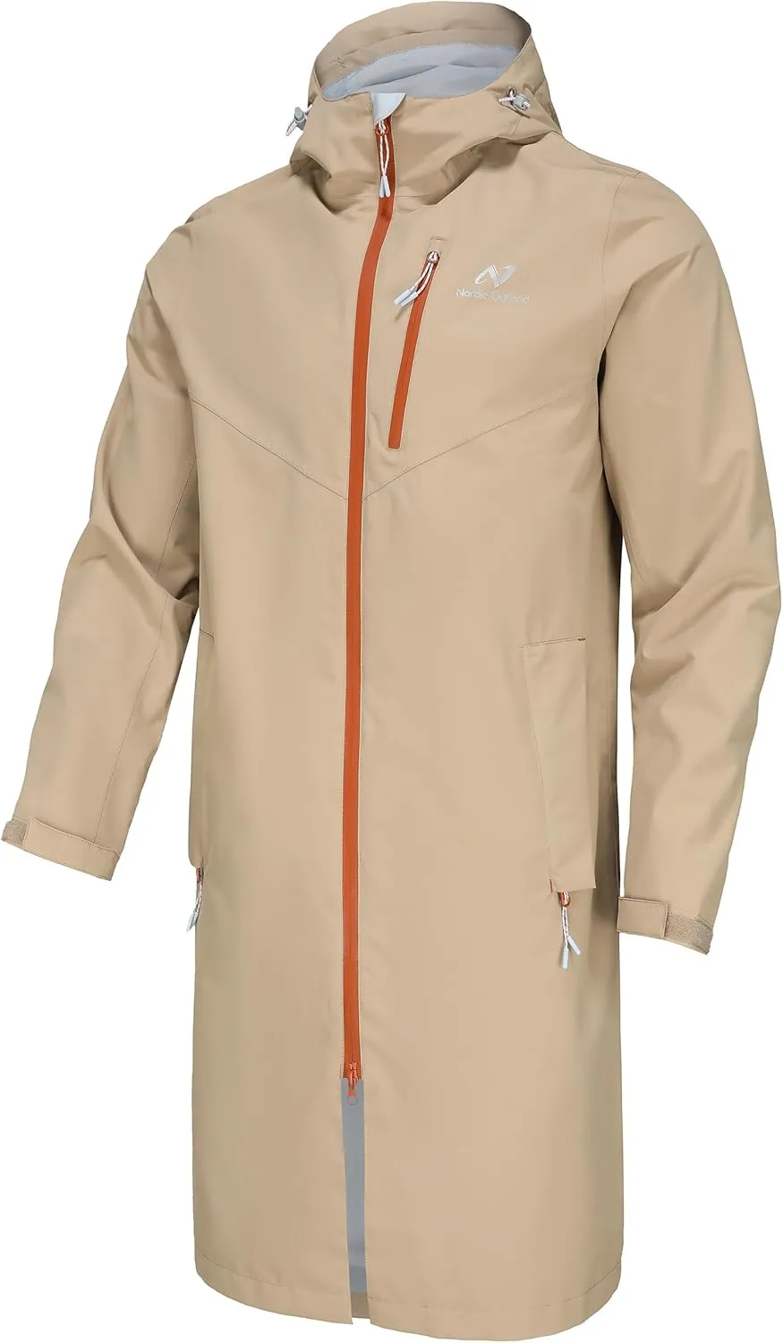 Rain Jacket Men,Waterproof Breathable Long Raincoat with Hood Mesh Lining,Windbreaker for outdoor activities
