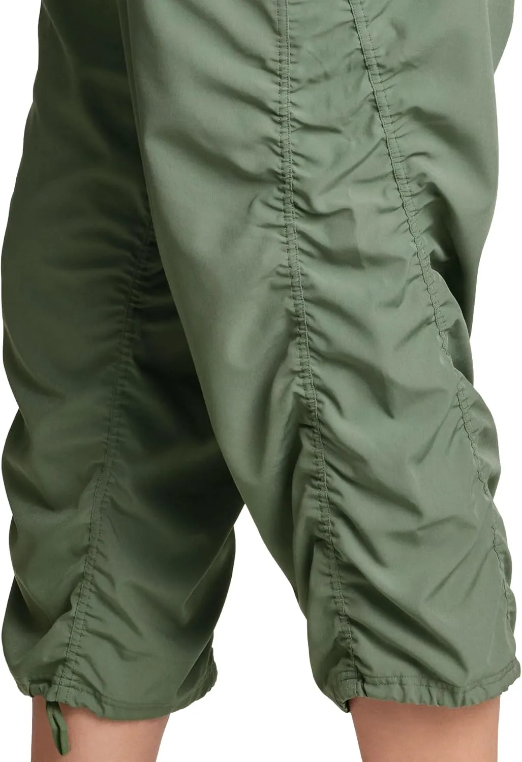 RBX Active Women's Plus Size Fashion Lightweight Woven Body Skimming Drawstring Capri Pant
