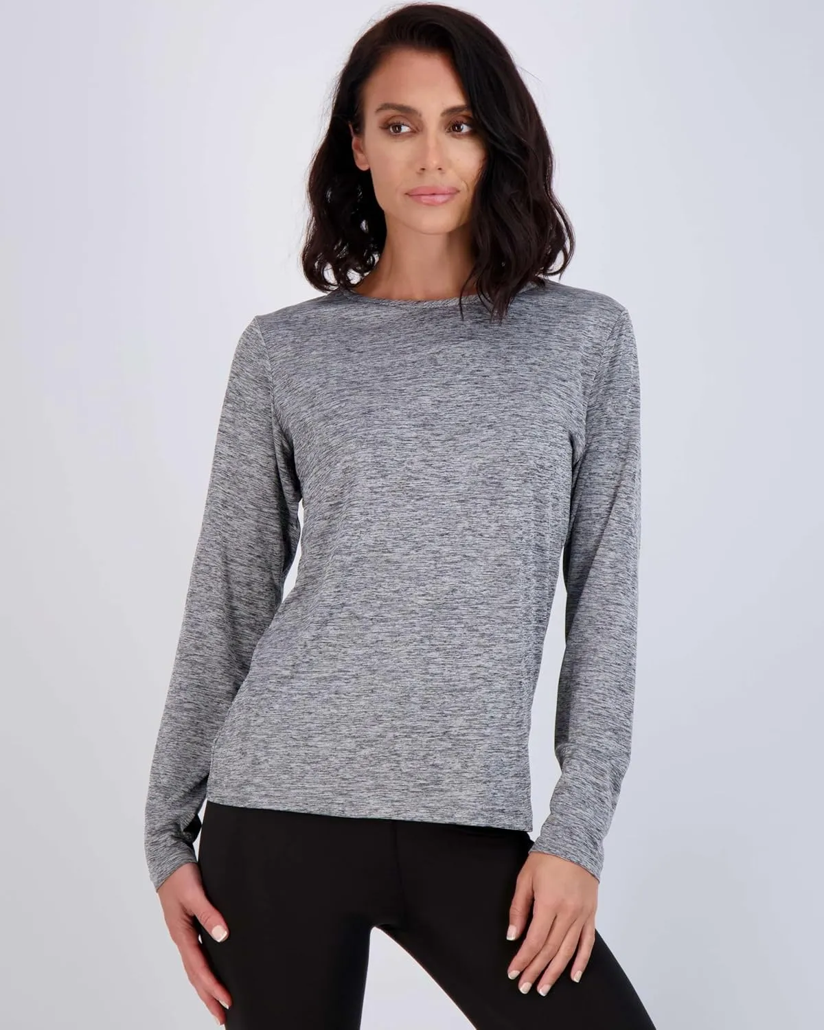 Real Essentials 4 Pack: Women's Dry-Fit Tech Stretch Long-Sleeve Athletic Workout T-Shirt (Available in Plus Size)