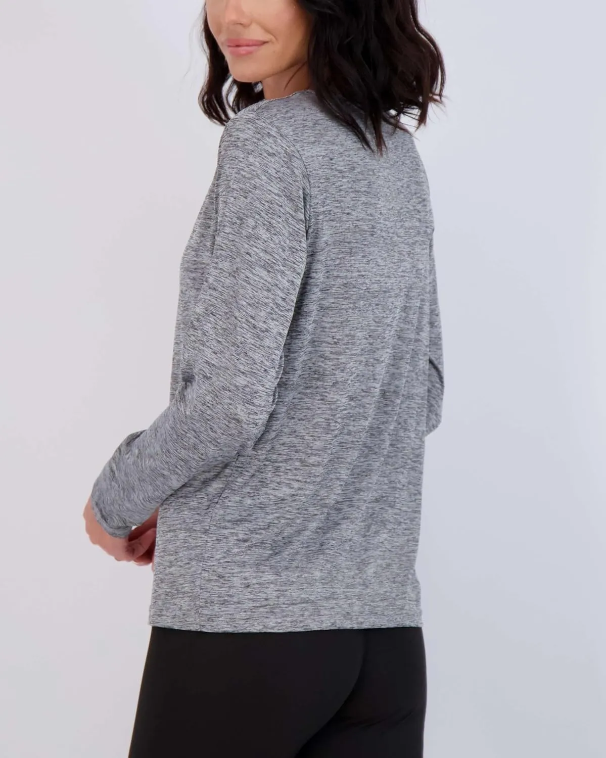 Real Essentials 4 Pack: Women's Dry-Fit Tech Stretch Long-Sleeve Athletic Workout T-Shirt (Available in Plus Size)