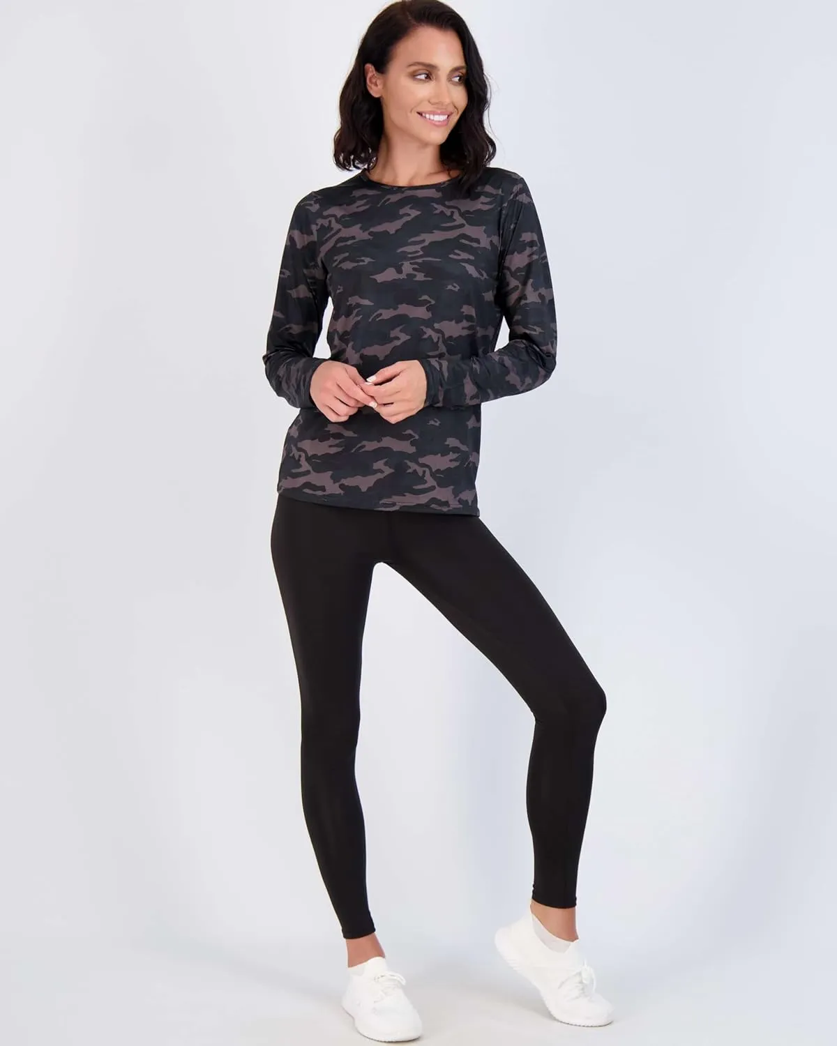 Real Essentials 4 Pack: Women's Dry-Fit Tech Stretch Long-Sleeve Athletic Workout T-Shirt (Available in Plus Size)