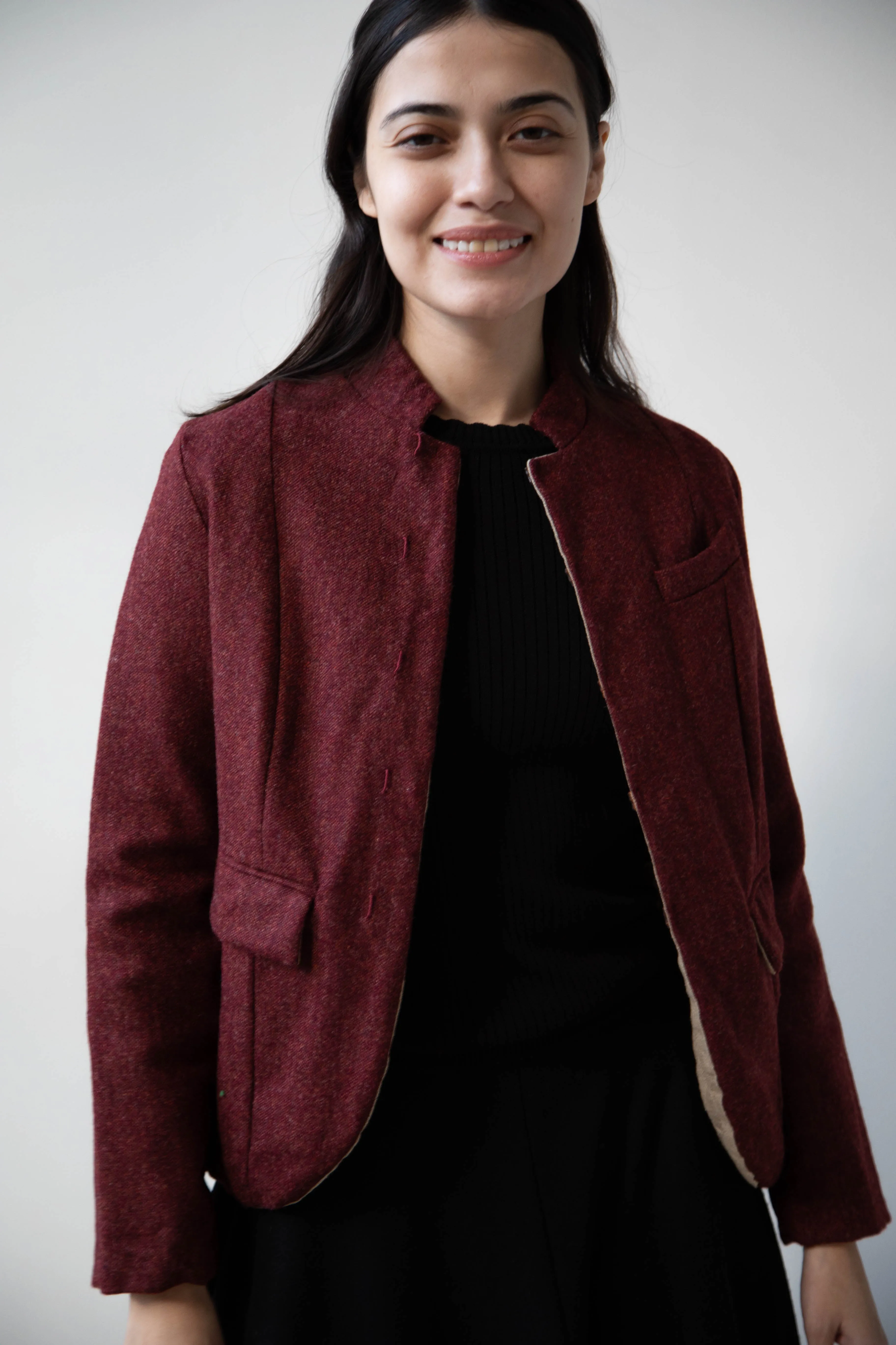 Risa Nakamura | Jacket V in Bordeaux