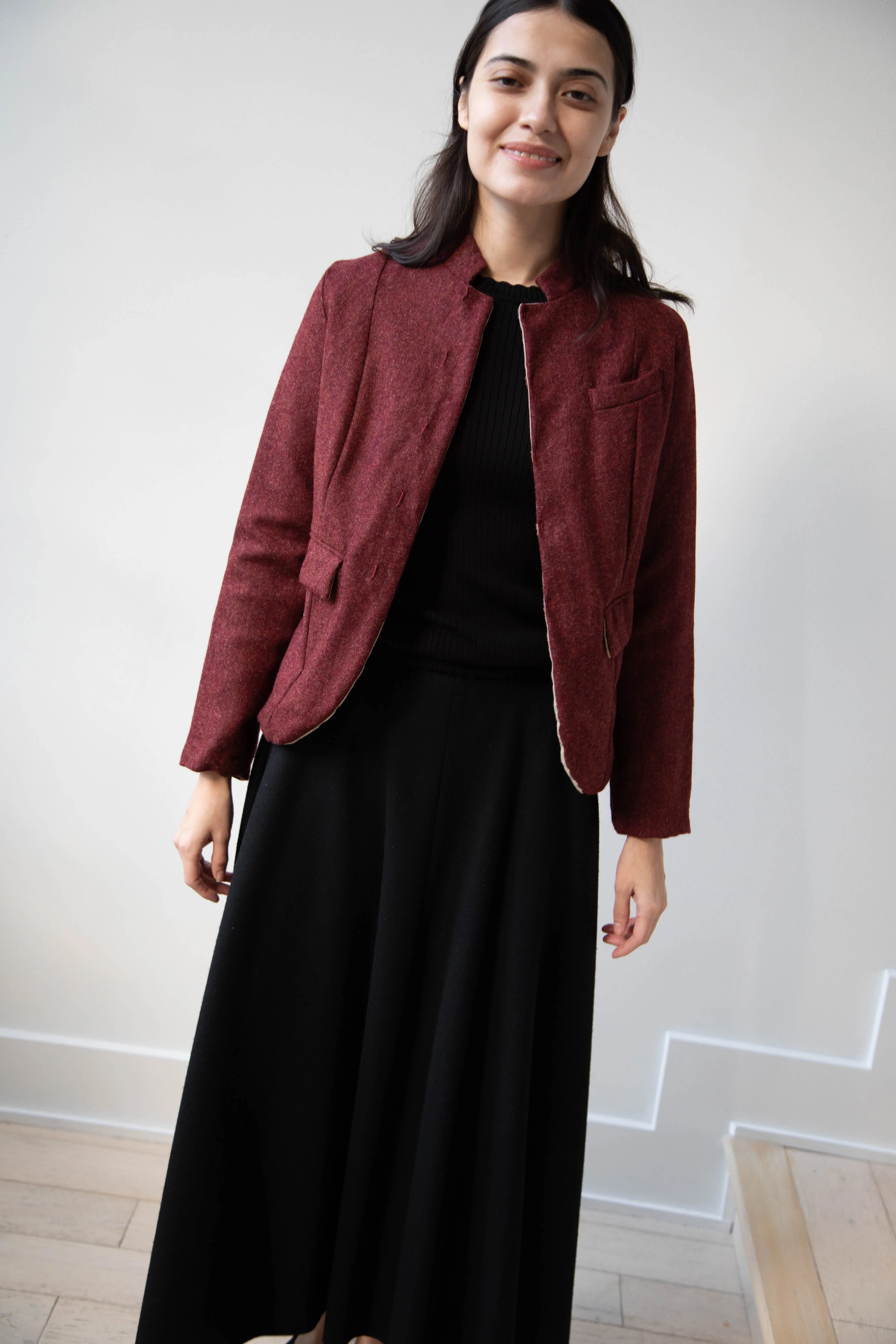 Risa Nakamura | Jacket V in Bordeaux