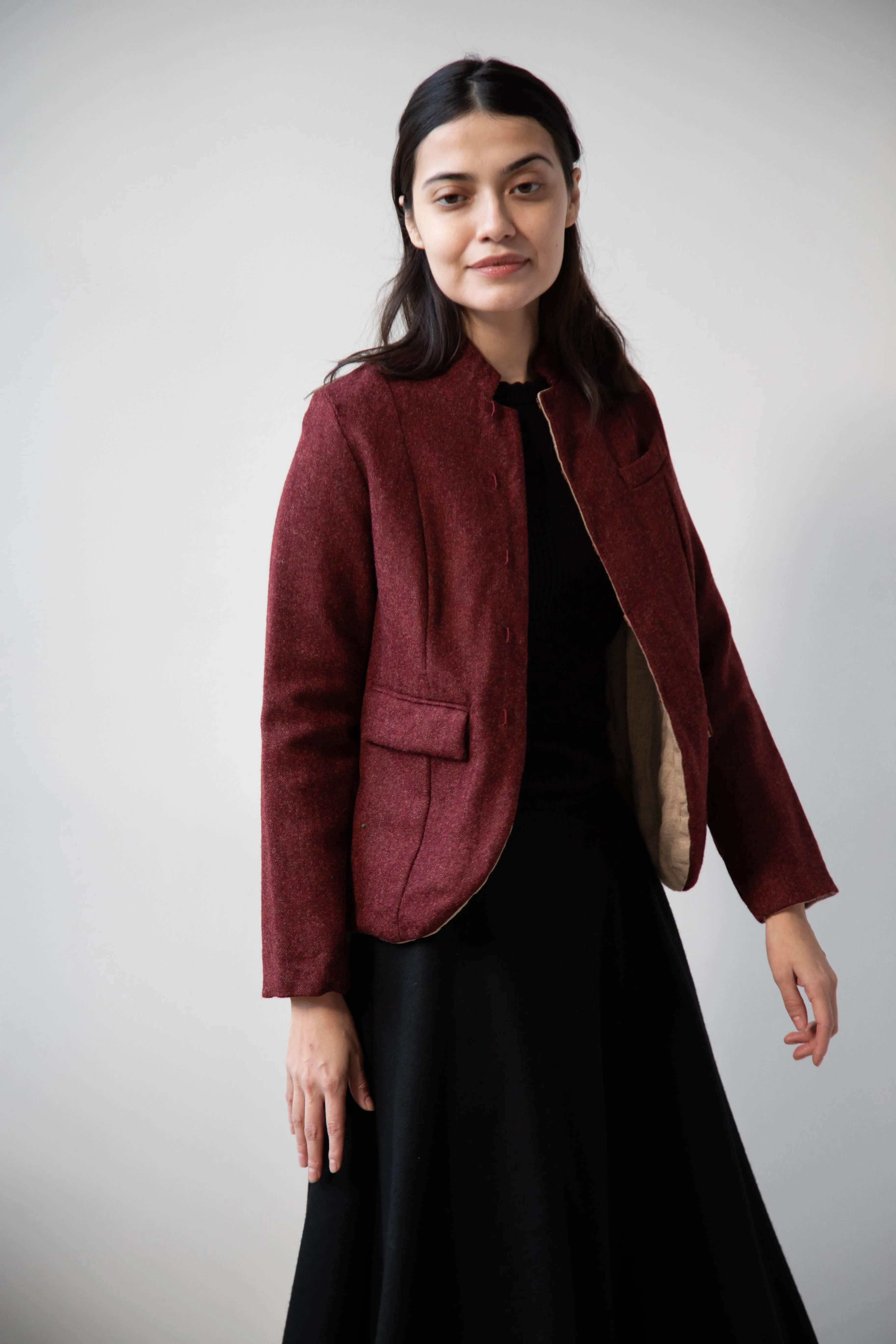 Risa Nakamura | Jacket V in Bordeaux