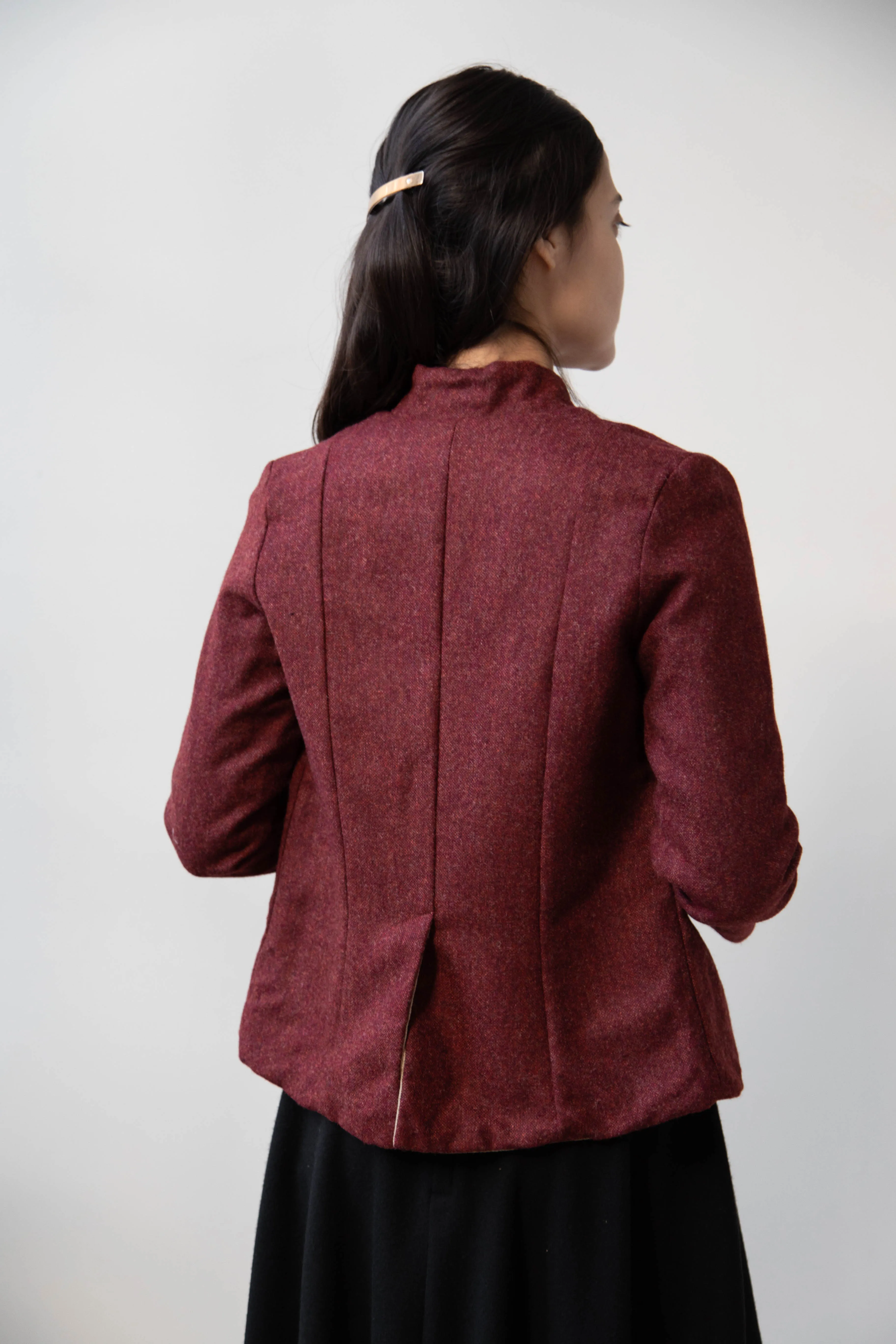 Risa Nakamura | Jacket V in Bordeaux