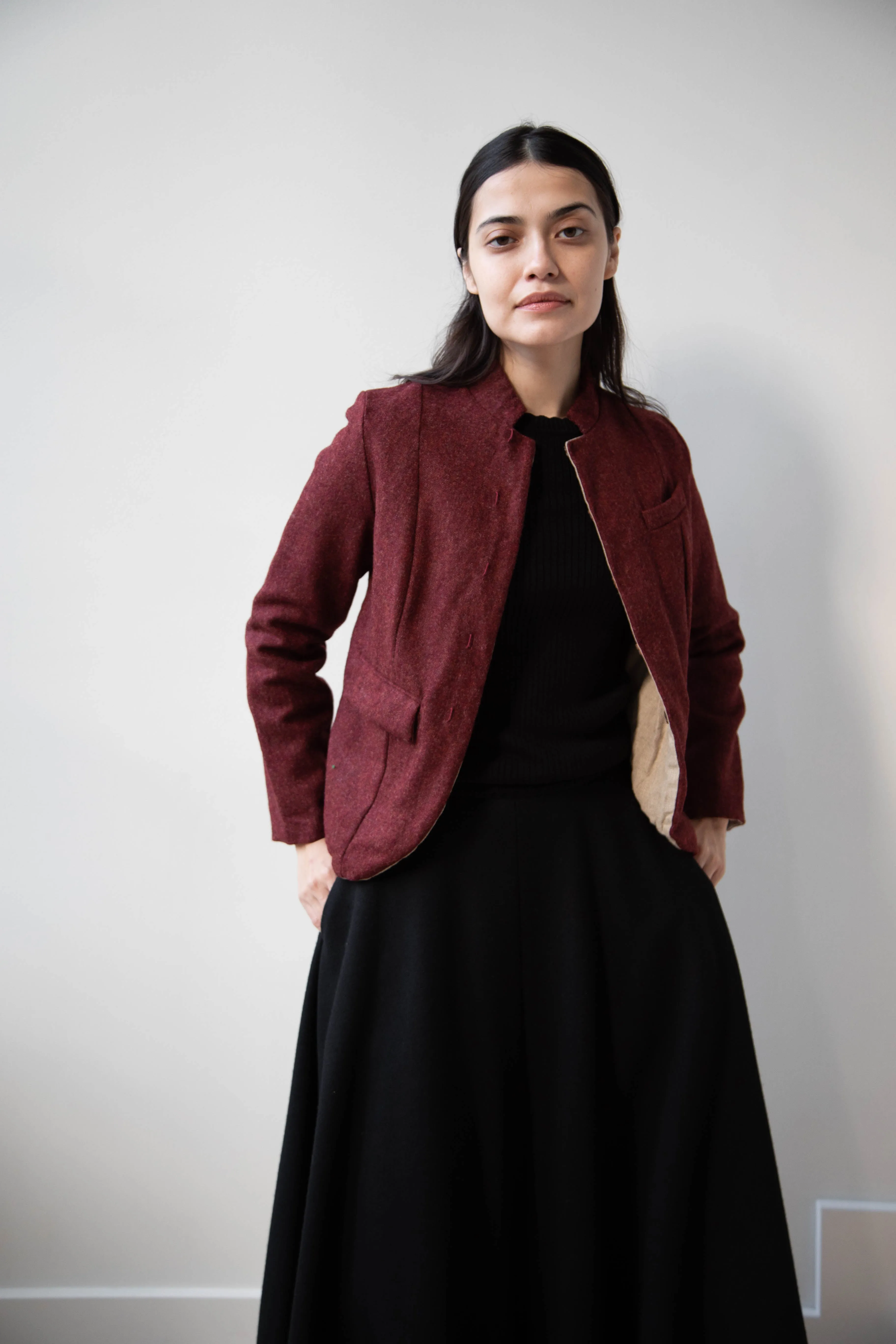 Risa Nakamura | Jacket V in Bordeaux
