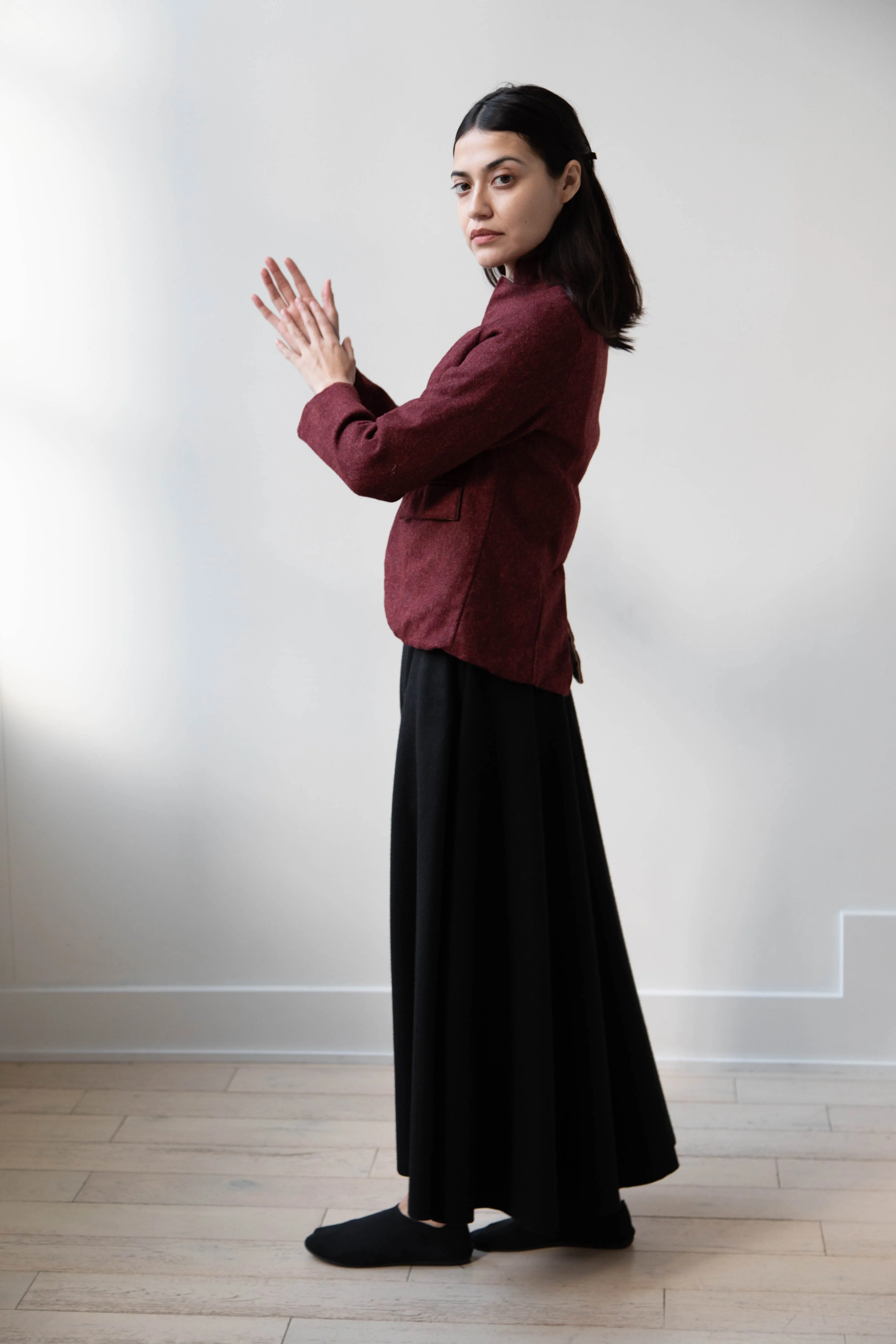 Risa Nakamura | Jacket V in Bordeaux