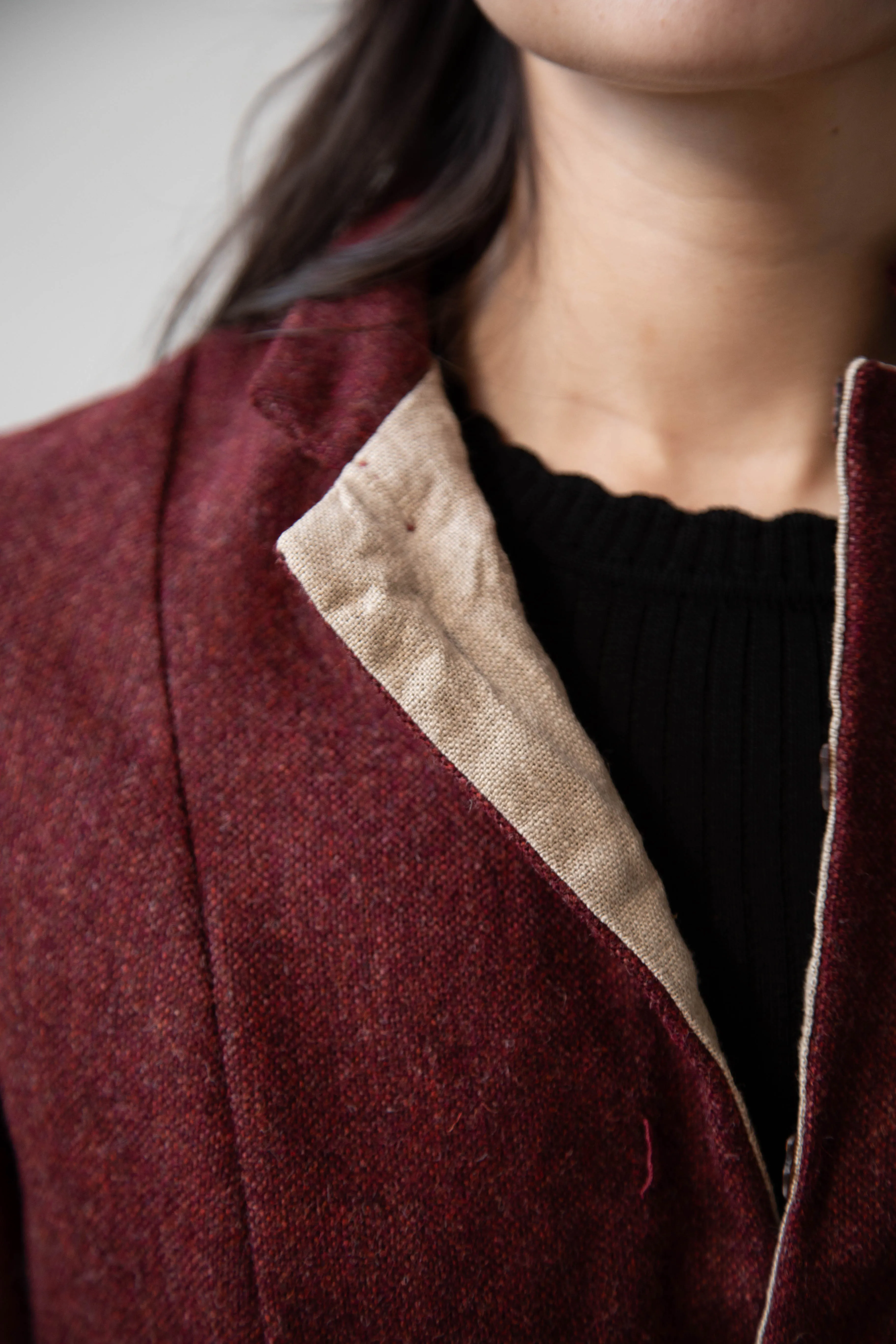 Risa Nakamura | Jacket V in Bordeaux