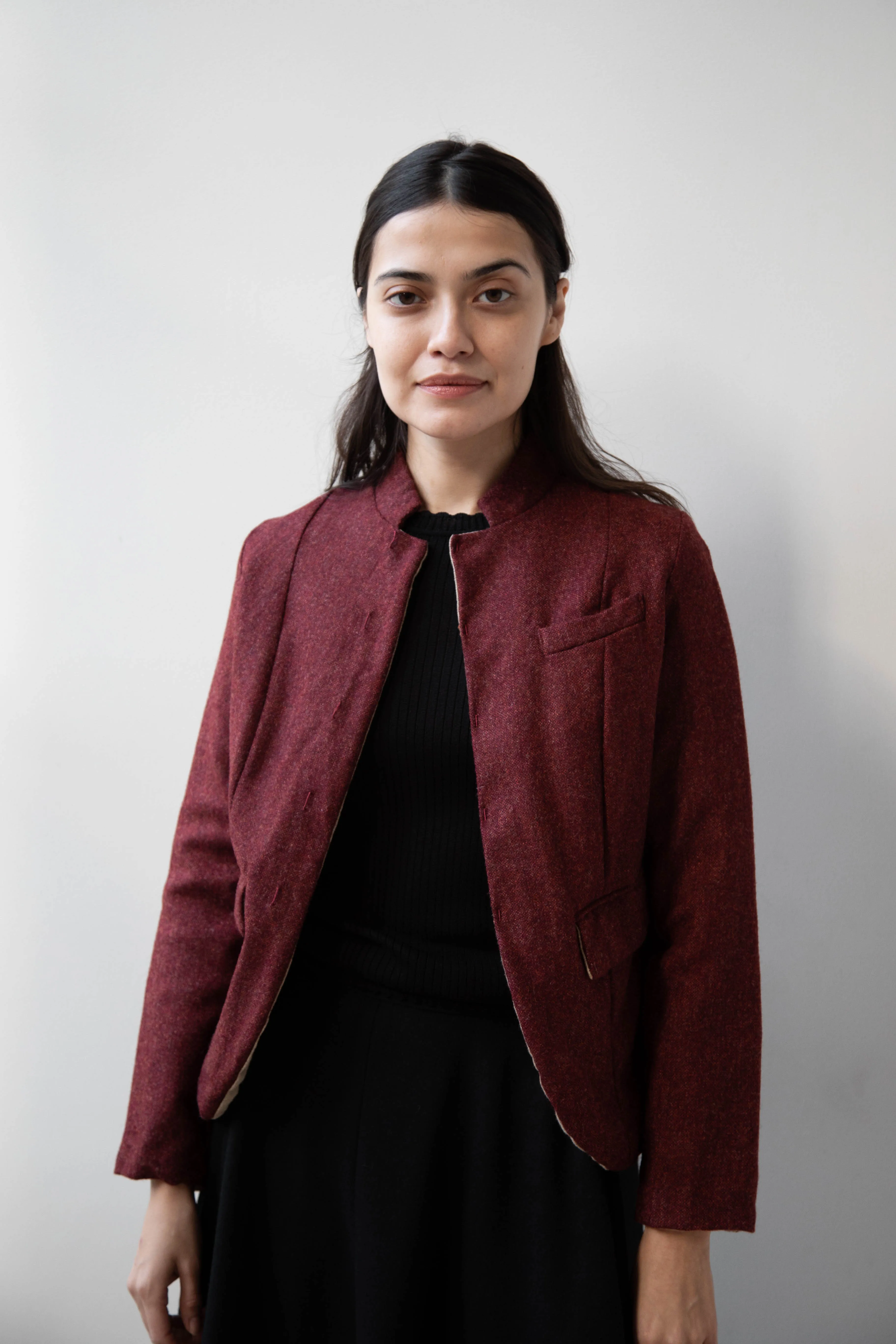 Risa Nakamura | Jacket V in Bordeaux