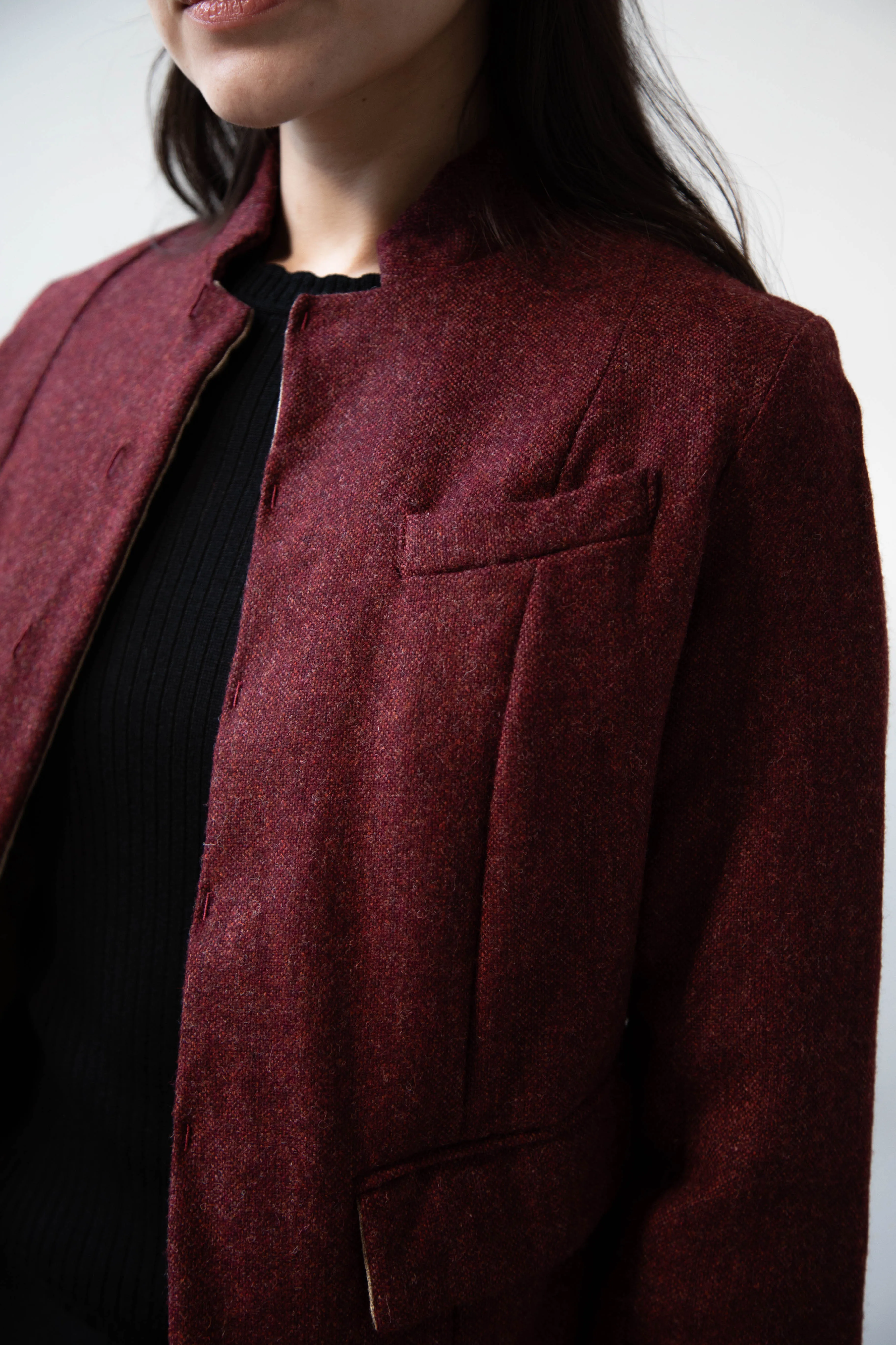 Risa Nakamura | Jacket V in Bordeaux