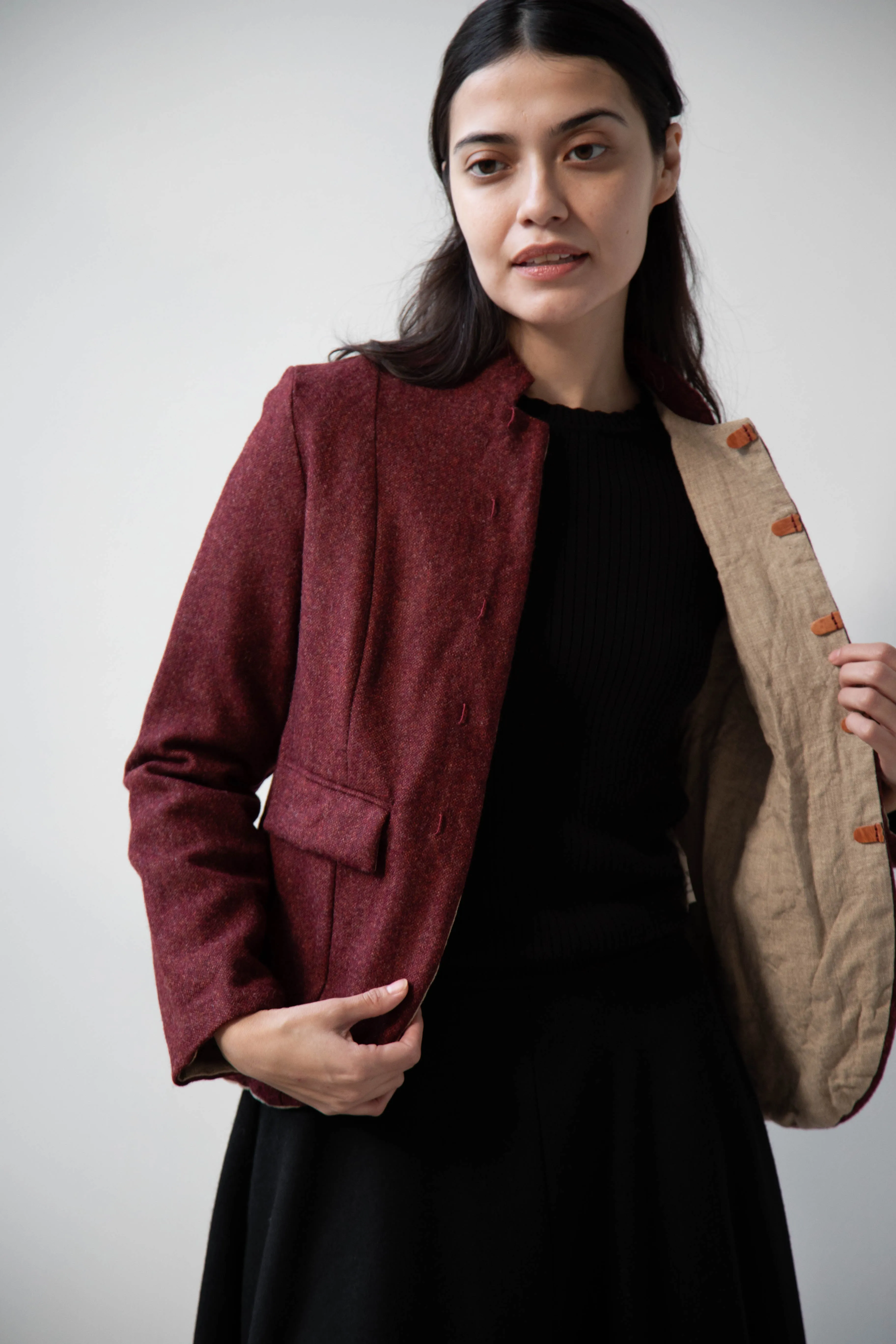 Risa Nakamura | Jacket V in Bordeaux